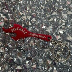 Fireball Cinnamon Whisky keychain Red Flame Bottle Opener Keychain